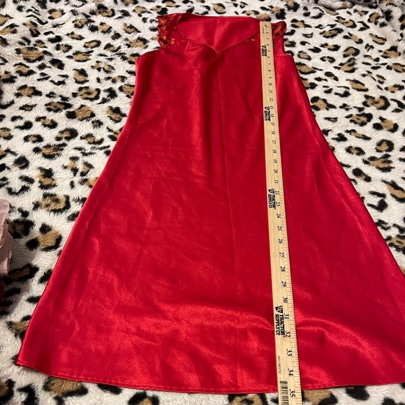 Vintage wow satin red night gown teddy sleep - Picture 6 of 6